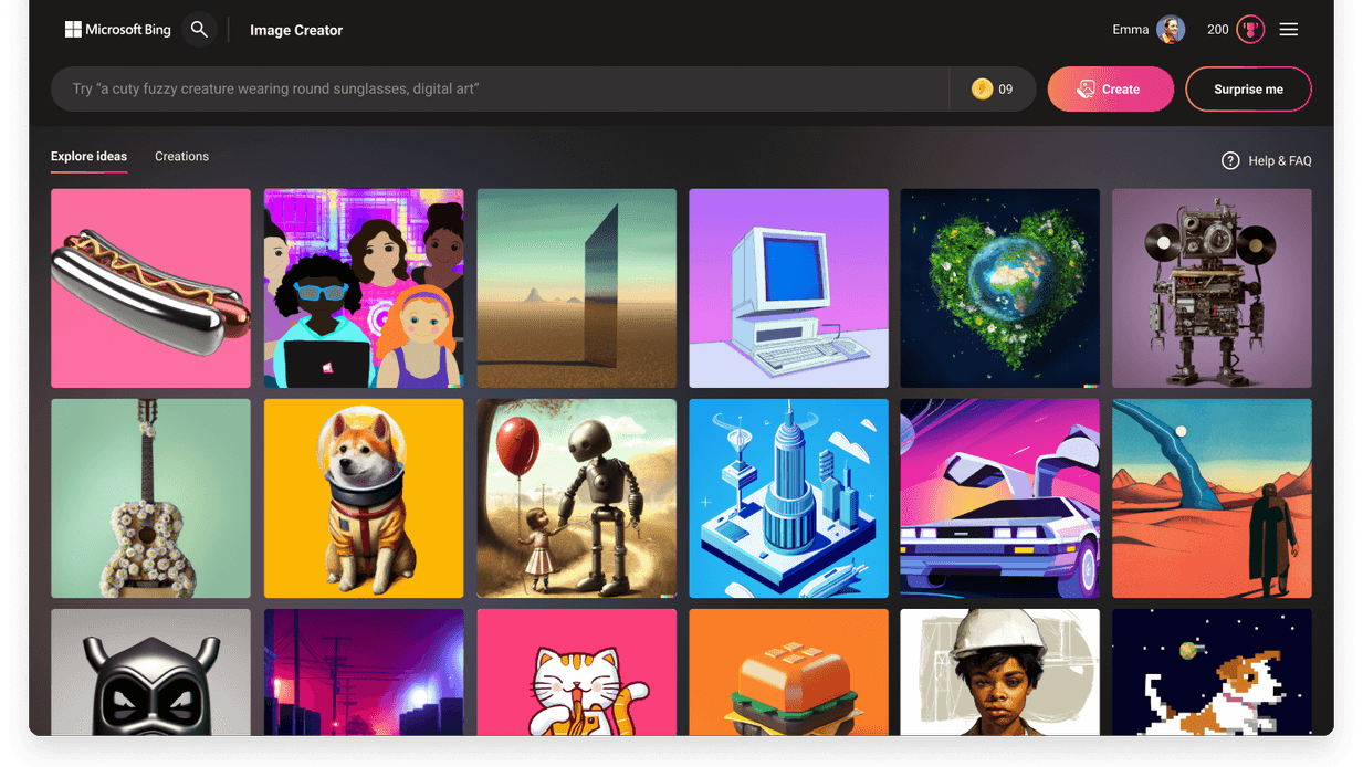 Microsoft DALL-E neyron tarmog'iga asoslangan Bing Image Creator tasvir generatorini ishga tushirdi
